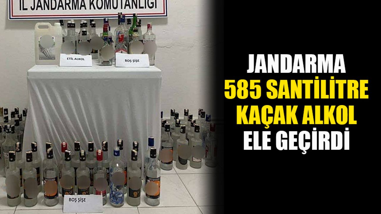 Jandarma 585 santilitre kaçak alkol ele geçirdi