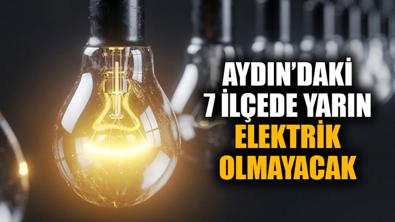 Aydın’daki 7 ilçede yarın elektrik olmayacak
