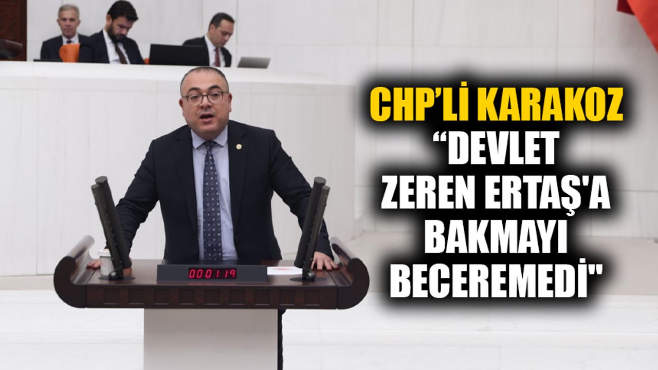 CHP’li Karakoz “Devlet Zeren Ertaş'a bakmayı beceremedi"