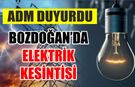 Bozdoğan’da elektrik kesintisi: 29 Haziran 2026 Pazartesi
