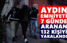 Aydın emniyeti 7 günde aranan 132 kişiyi yakaladı