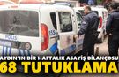 Aydın’ın bir haftalık asayiş bilançosu: 68 tutuklama