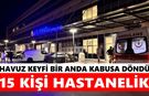 Havuz keyfi bir anda kabusa döndü: 15 kişi hastanelik