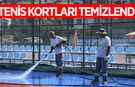 Kuşadası'ndaki tenis kortunun temizlik ve bakımları yapıldı
