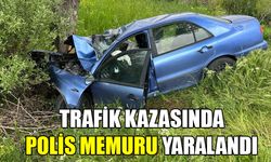 Trafik kazasında polis memuru yaralandı