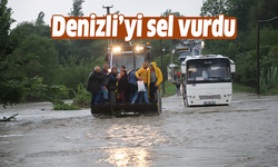 Denizli'yi sel vurdu