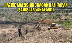 Hazine arazisinde kaçak kazı yapan şahıslar yakalandı