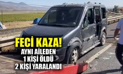 Bariyere çarpan hafif ticari araçtaki anne öldü, eşi ve oğlu yaralandı