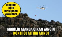 Makilik alanda çıkan yangın kontrol altına alındı