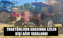 İki traktör arasında kalan kişi ağır yaralandı