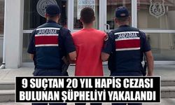 9 suçtan 20 yıl hapis cezası bulunan şüpheliyi yakalandı