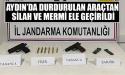 Aydın’da durdurulan araçta silah ve mermi ele geçirildi