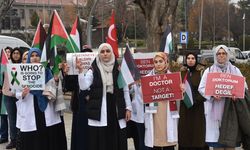 Afyonkarahisar'da hekimler İsrail'in Gazze saldırılarını protesto etti