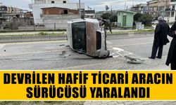 Aydın'da devrilen hafif ticari aracın sürücüsü yaralandı