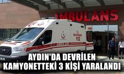 Aydın'da devrilen kamyonetteki 3 kişi yaralandı