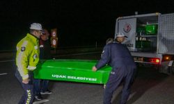 Uşak'ta iki otomobilin çarptığı yaya öldü