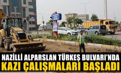 Nazilli Alparslan Türkeş Bulvarı’nda kazı çalışmaları başladı