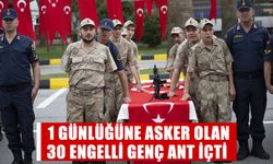 Aydın'da 1 günlüğüne asker olan 30 engelli genç ant içti