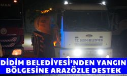 Didim Belediyesi’nden yangın bölgesine arazözle destek