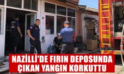 Nazilli'de fırın deposunda çıkan yangın korkuttu