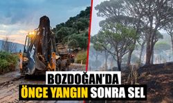 Bozdoğan’da önce yangın sonra sel