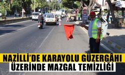 Nazilli’de karayolu güzergâhı üzerinde mazgal temizliği yapıldı