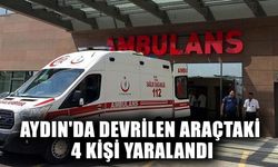 Aydın'da devrilen araçtaki 4 kişi yaralandı