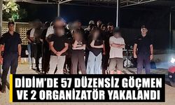 Didim’de 57 düzensiz göçmen ve 2 organizatör yakalandı