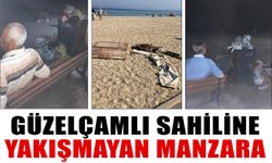 Güzelçamlı sahiline yakışmayan manzara