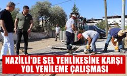 Nazilli Belediyesi’nden sel tehlikesine karşı yol yenileme çalışması