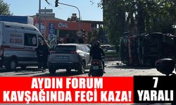 Aydın Forum kavşağında feci kaza!