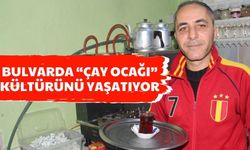 Bulvarda “çay ocağı” kültürünü yaşatıyor