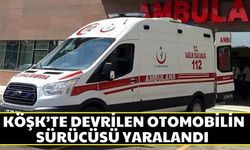 Köşk’te devrilen otomobilin sürücüsü yaralandı