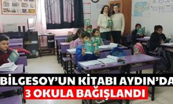 Bilgesoy’un kitabı Aydın’da 3 okula bağışlandı