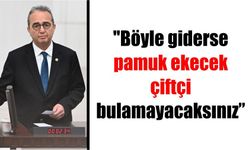 Tezcan: “Böyle giderse pamuk eken çiftçi bulamayacaksınız”