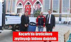 Koçarlı'da üreticilere zeytinyağı bidonu dağıtıldı