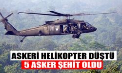 Askeri helikopter düştü: 5 asker şehit oldu