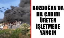 Bozdoğan’da kıl çadırı üreten işletmede yangın