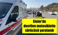 Efeler'de devrilen motosikletin sürücüsü yaralandı