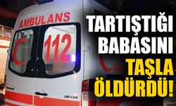 Tartıştığı babasını taşla öldürdü!