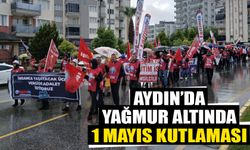 Aydın’da yağmur altında 1 Mayıs kutlaması