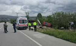 Bahçeye devrilen otomobilin sürücüsü ağır yaralandı
