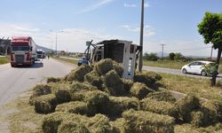 Takla atan kamyonetin sürücüsü yaralandı