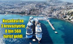 Kuşadası'na 3 kruvaziyerle 8 bin 560 turist geldi