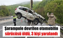 Şarampole devrilen otomobilin sürücüsü öldü, 3 kişi yaralandı