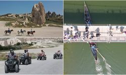 Yerli turistler Kurban Bayramı tatilinde Kapadokya'daki turizm merkezlerini doldurdu