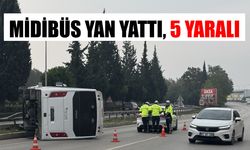 Yolcu midibüsü devrildi: 5 kişi yaralandı
