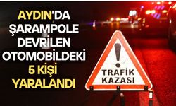 Aydın’da şarampole devrilen otomobilde 5 kişi yaralandı