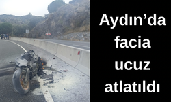 Aydın’da motosiklet alev aldı, sürücü son anda kurtuldu