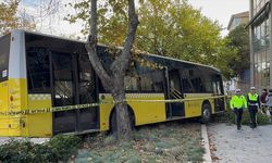 Şoförü kalp krizi geçiren otobüs kaldırıma çıktı